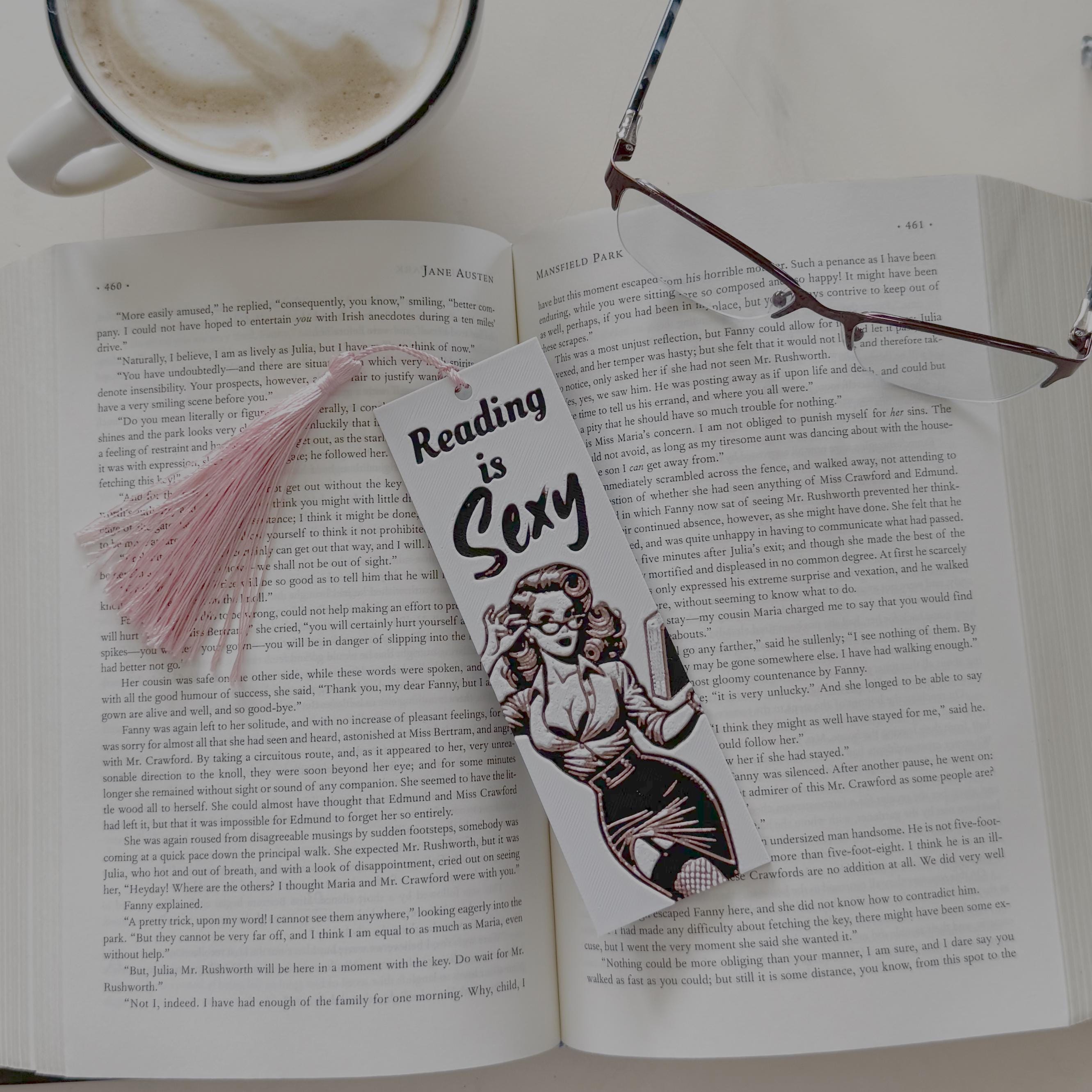 Reading Is Sexy Retro Pin-Up 3D Bookmark