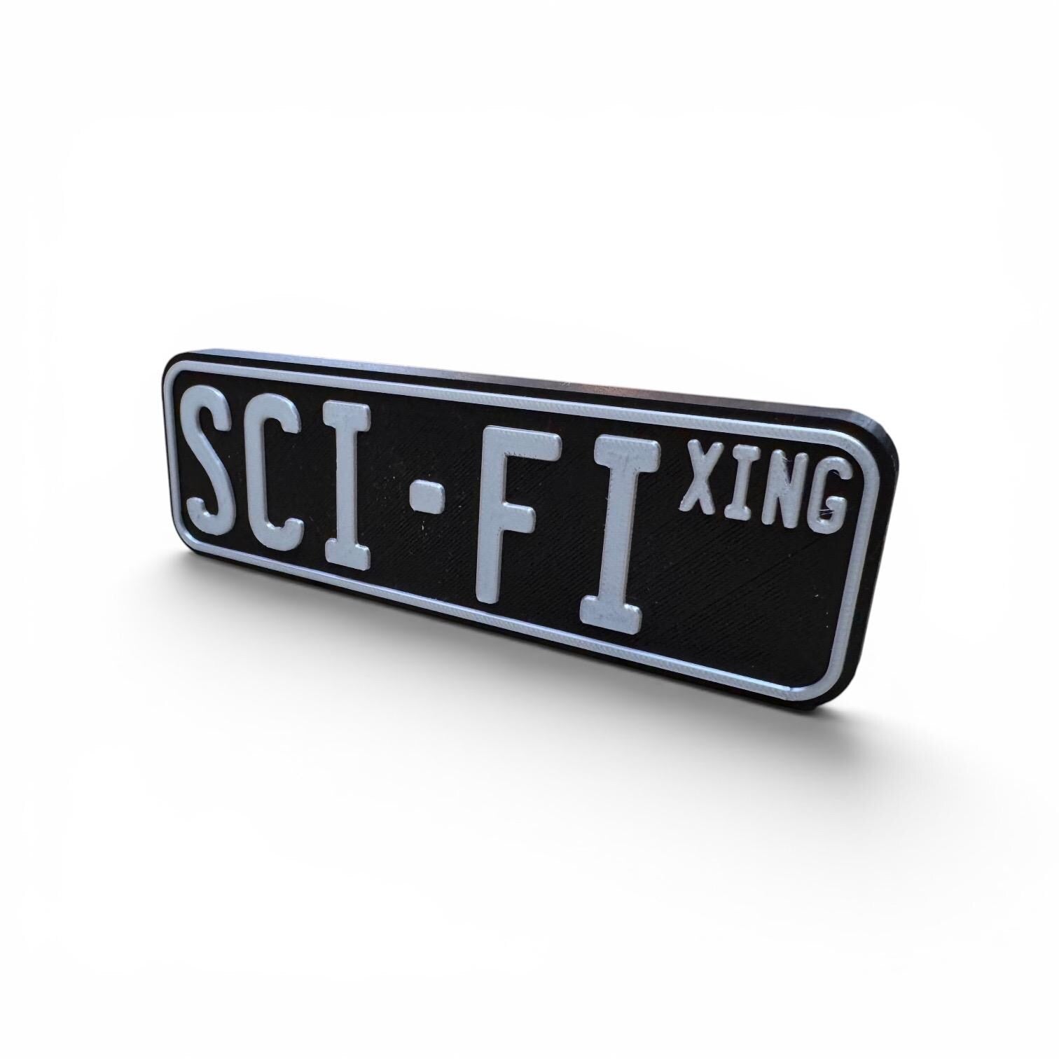 Sci-Fi Crossing Bookshelf Decor Street Sign
