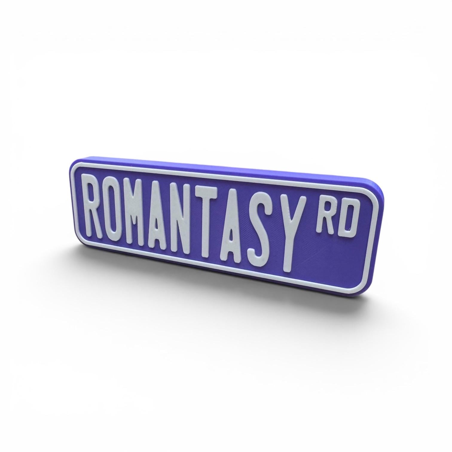 Romantasy Road Bookshelf Decor Street Sign