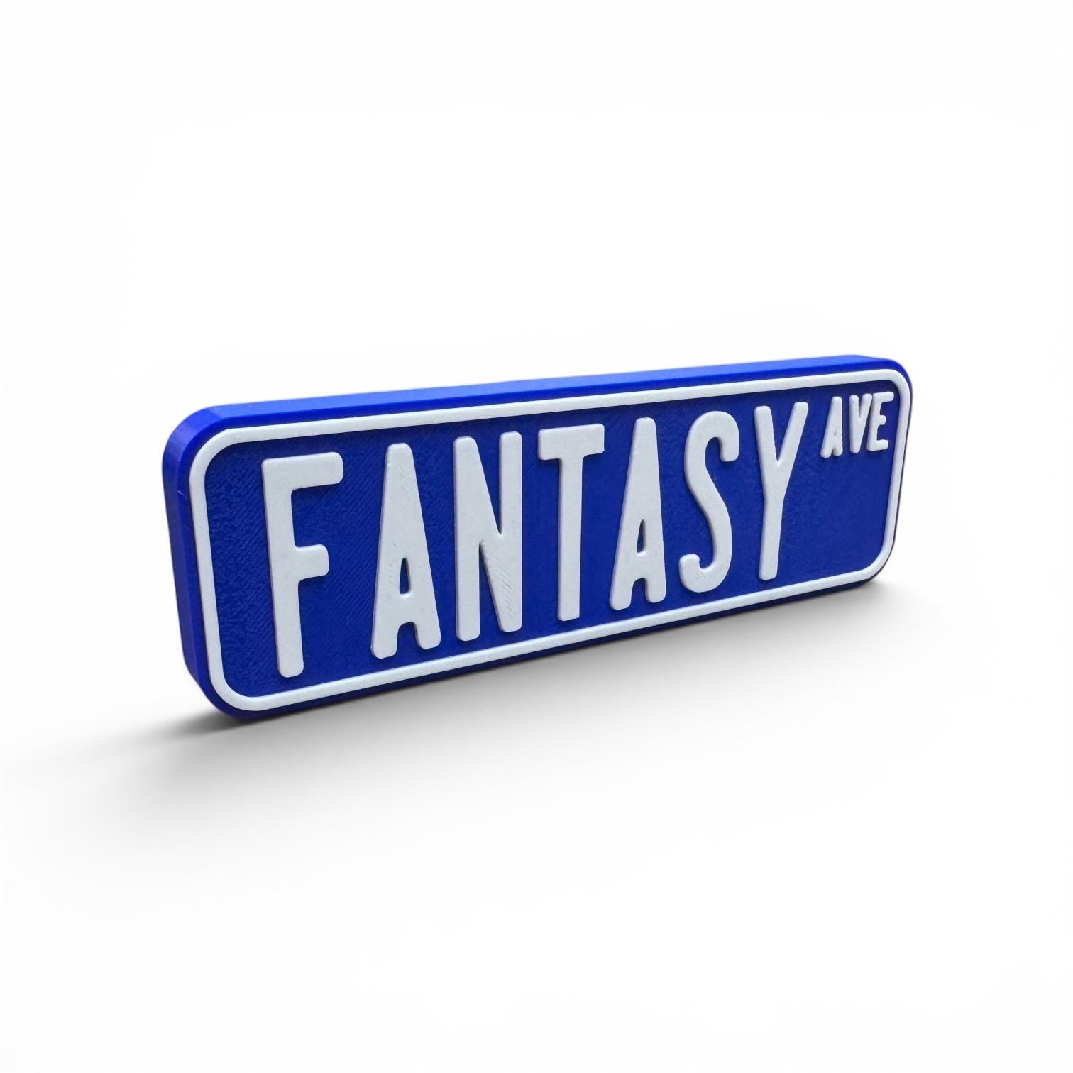 Fantasy Ave Bookshelf Decor Street Sign