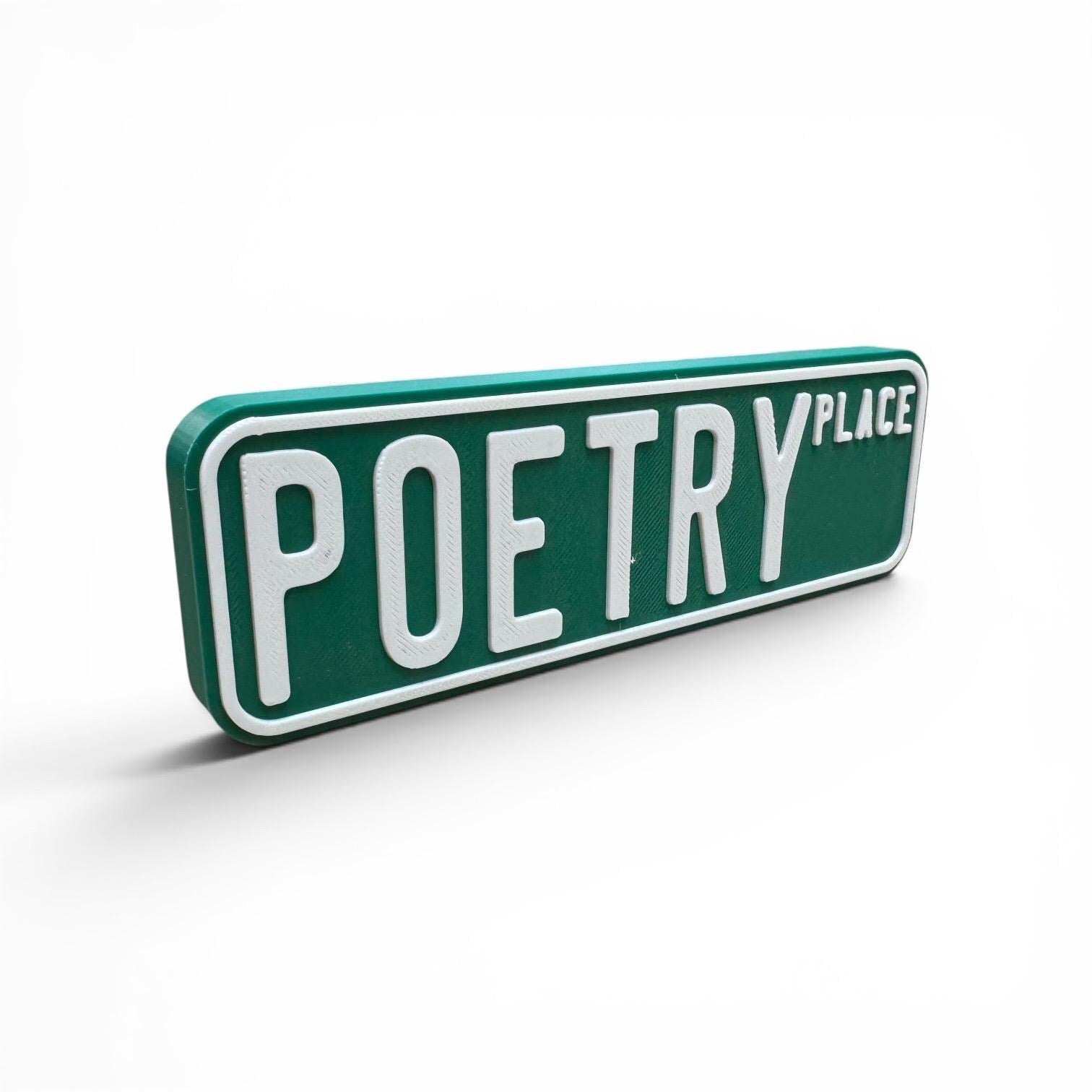 Poetry Place Bookshelf Decor Street Sign