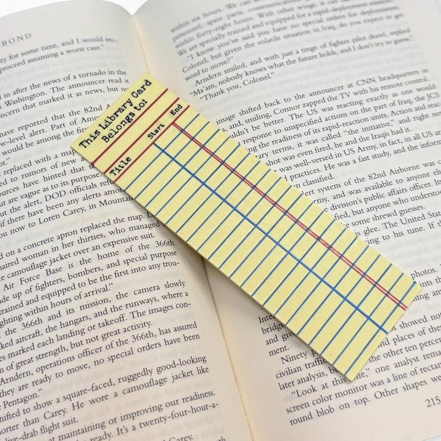 Vintage Notepad Library Card 3D Bookmark