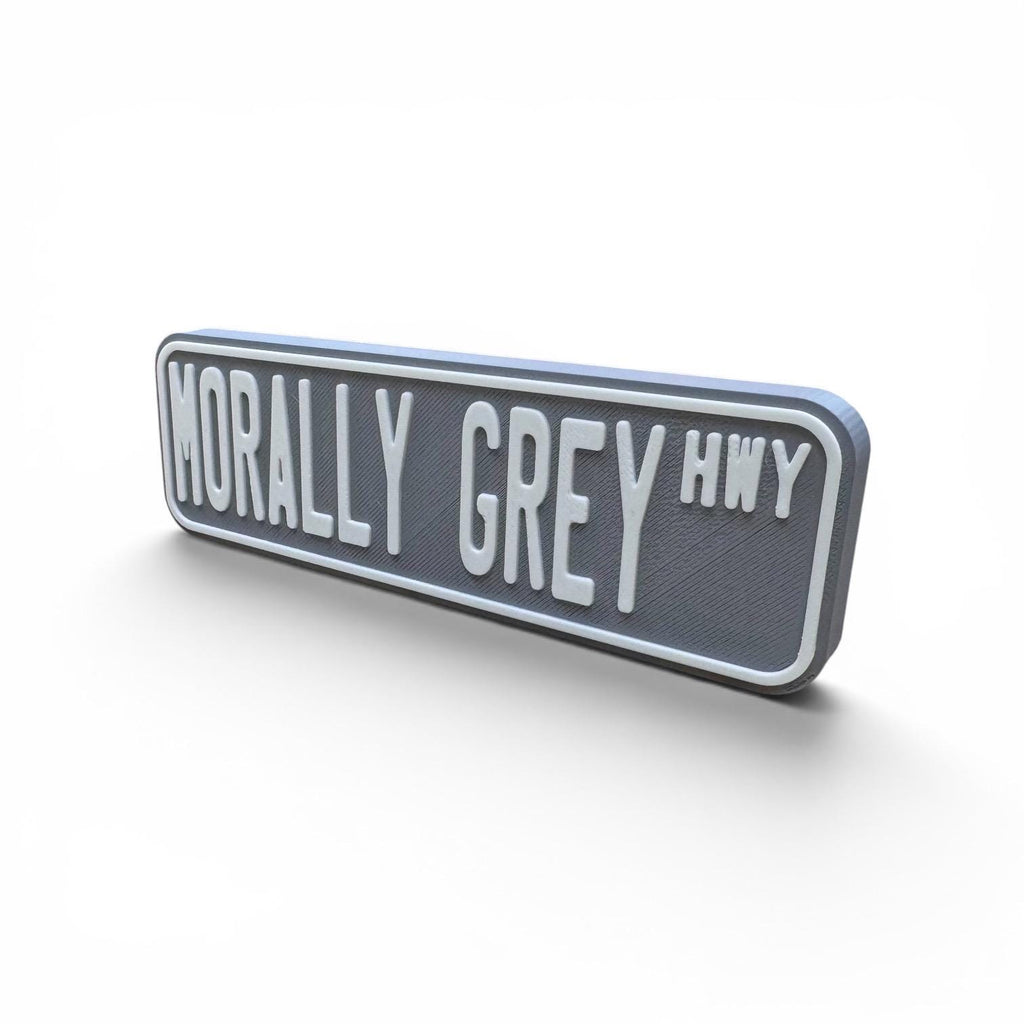 Morally Grey Hwy Bookshelf Decor Street Sign