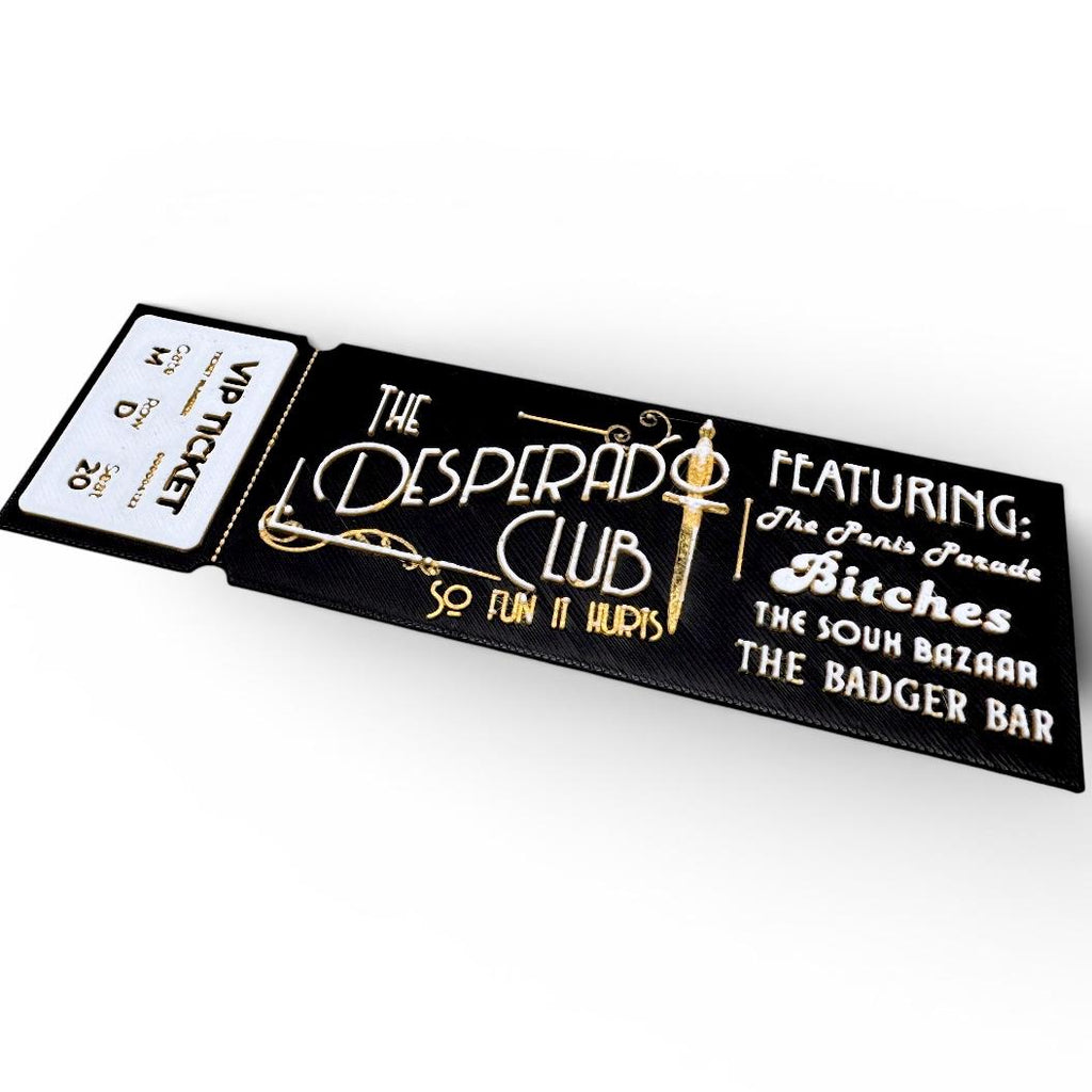 Dungeon Crawler Carl Inspired Desperado Club Ticket 3D Bookmark