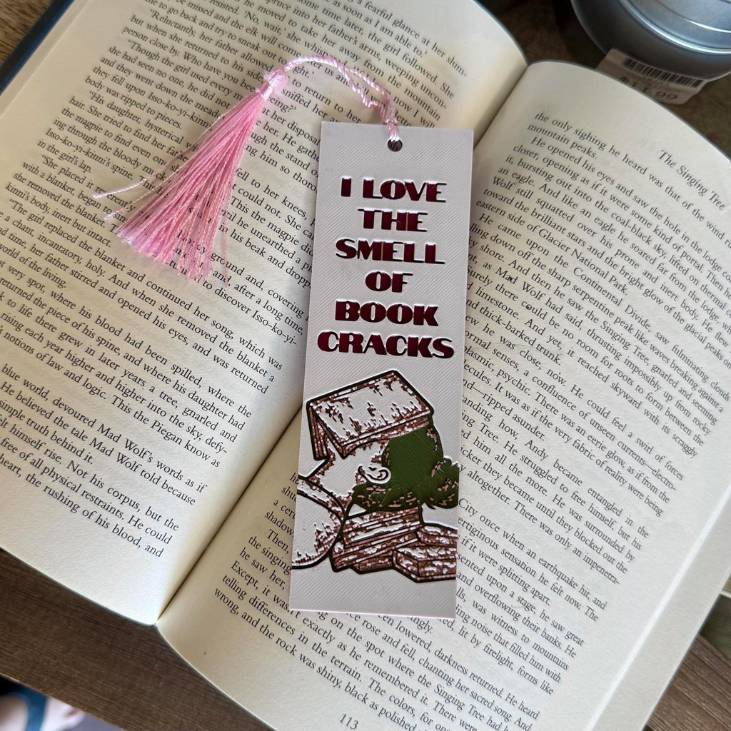 I Love The Smell Of Book Cracks 3D Bookmark