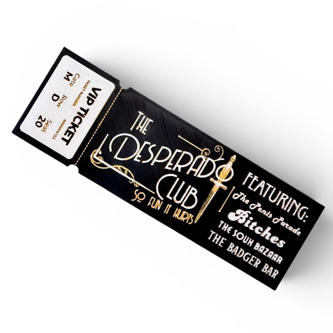Dungeon Crawler Carl Inspired Desperado Club Ticket 3D Bookmark