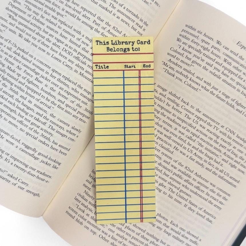 Vintage Notepad Library Card 3D Bookmark