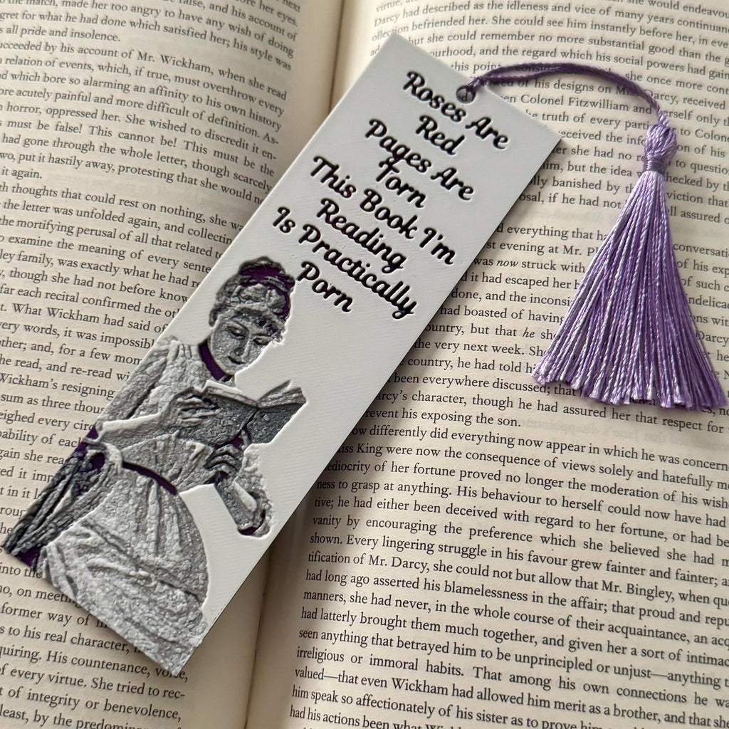 Roses Are Red, Pages Are Torn Funny Smut 3D Bookmark
