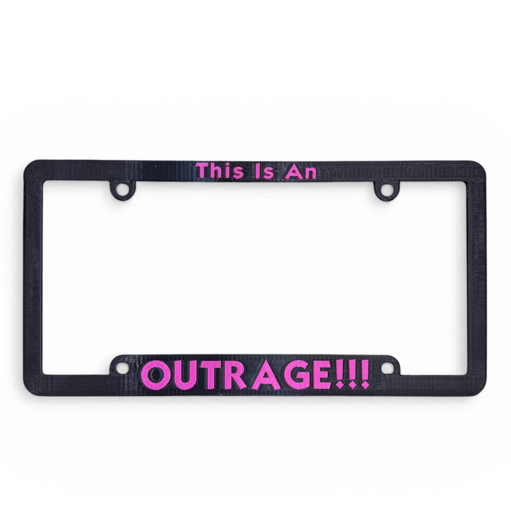 Dungeon Crawler Carl Inspired License Plate Cover Frame "This Is An OUTRAGE!!"