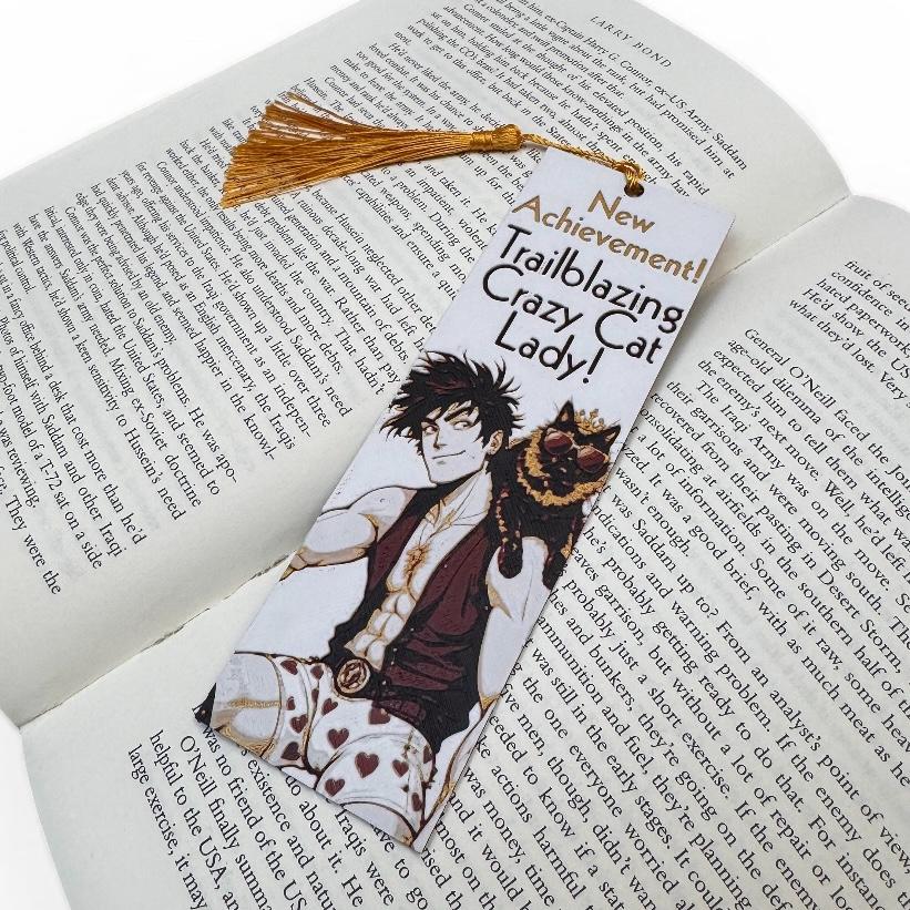 Dungeon Crawler Carl Inspired 3D Bookmark AI "New Achievement! Trailblazing Crazy Cat Lady!"