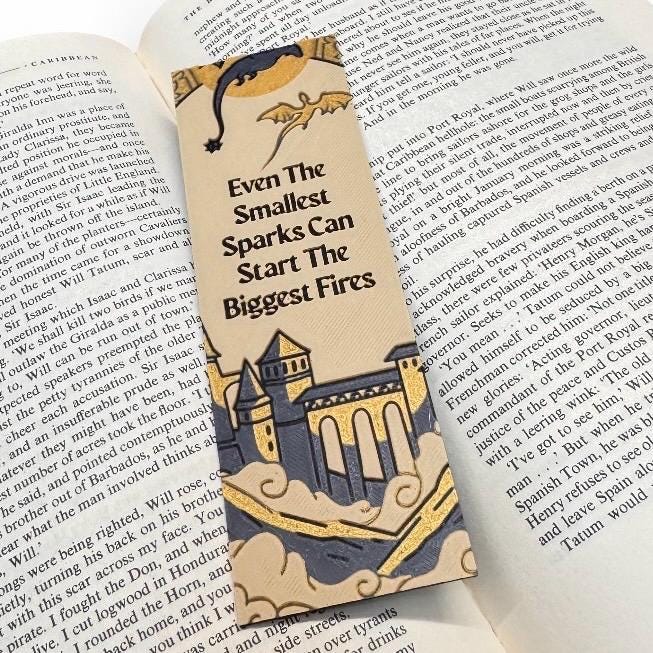 Fourth Wing Smallest Sparks Inspirational 3D Bookmark