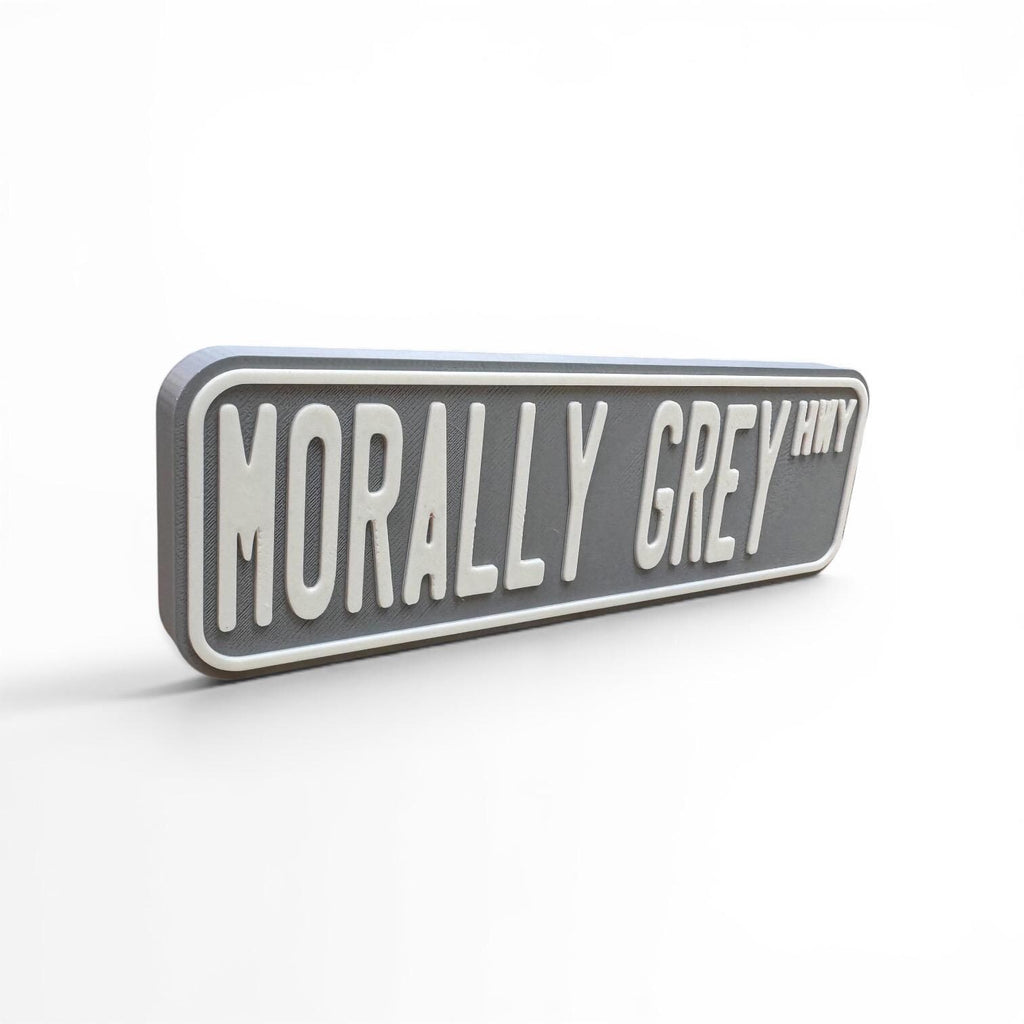 Morally Grey Hwy Bookshelf Decor Street Sign