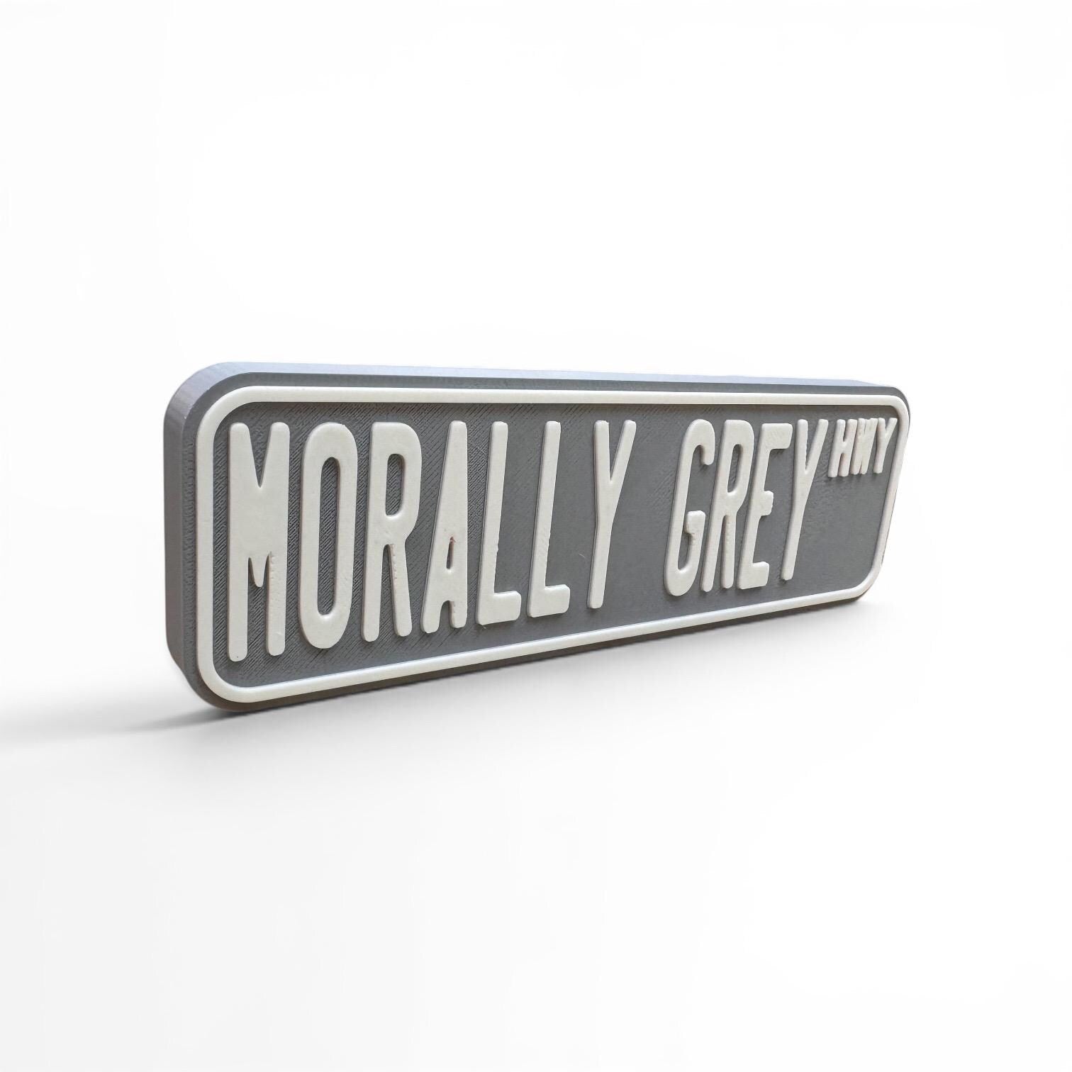 Morally Grey Hwy Bookshelf Decor Street Sign