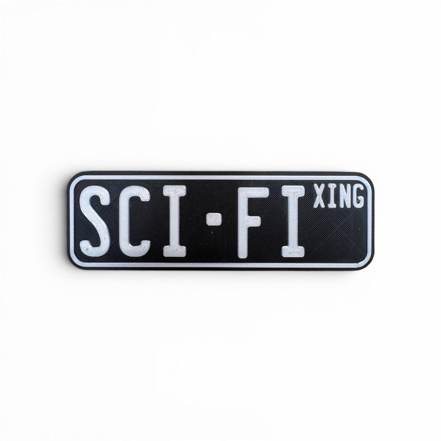 Sci-Fi Crossing Bookshelf Decor Street Sign