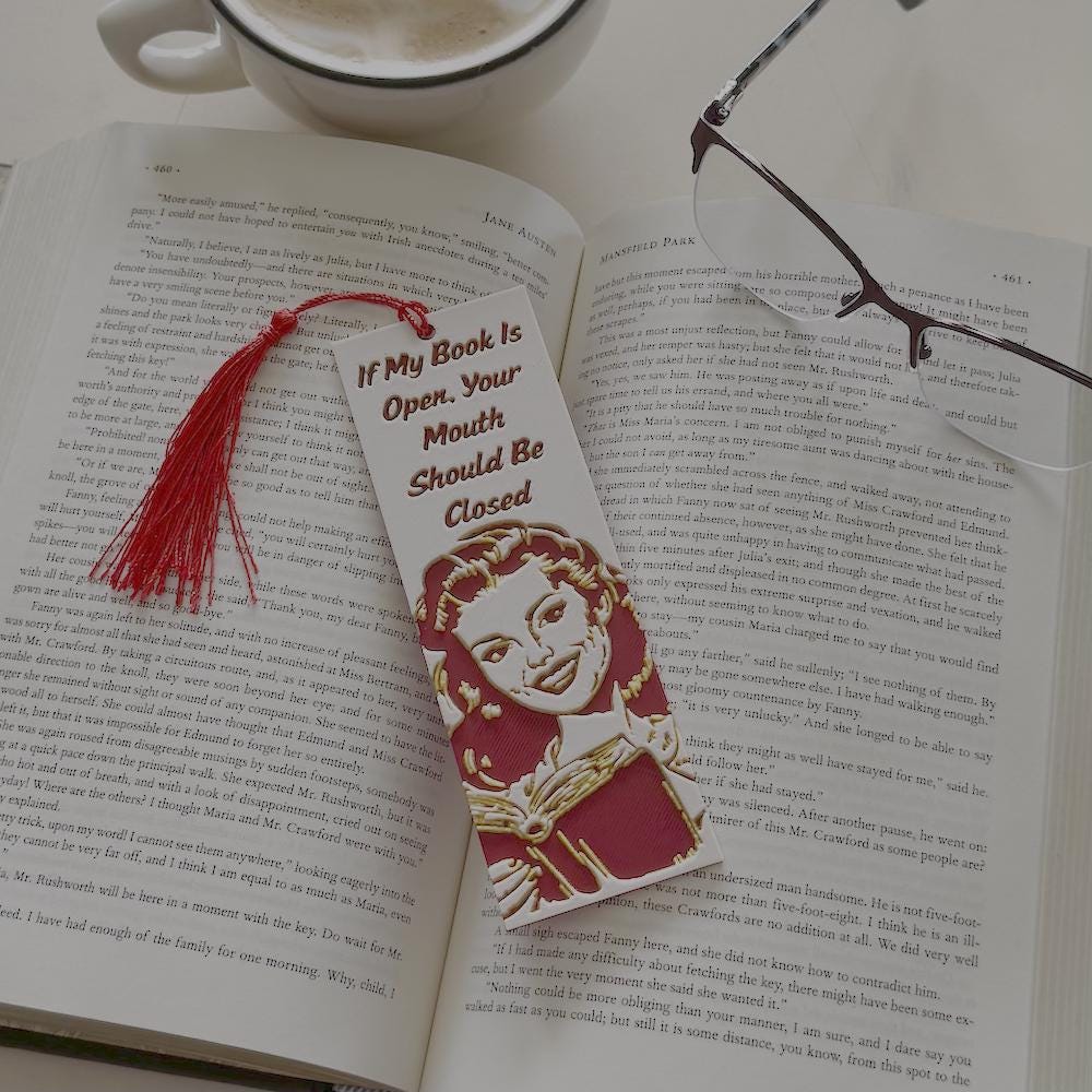 If My Book Is Open, Your Mouth Should Be Closed 3D Bookmark