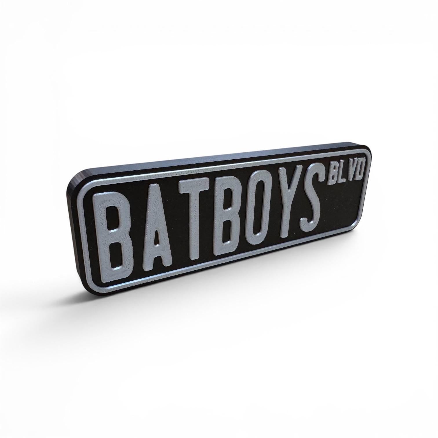 Bat Boys Blvd Bookshelf Decor Street Sign