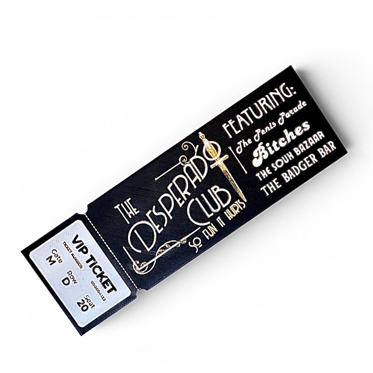 Dungeon Crawler Carl Inspired Desperado Club Ticket 3D Bookmark