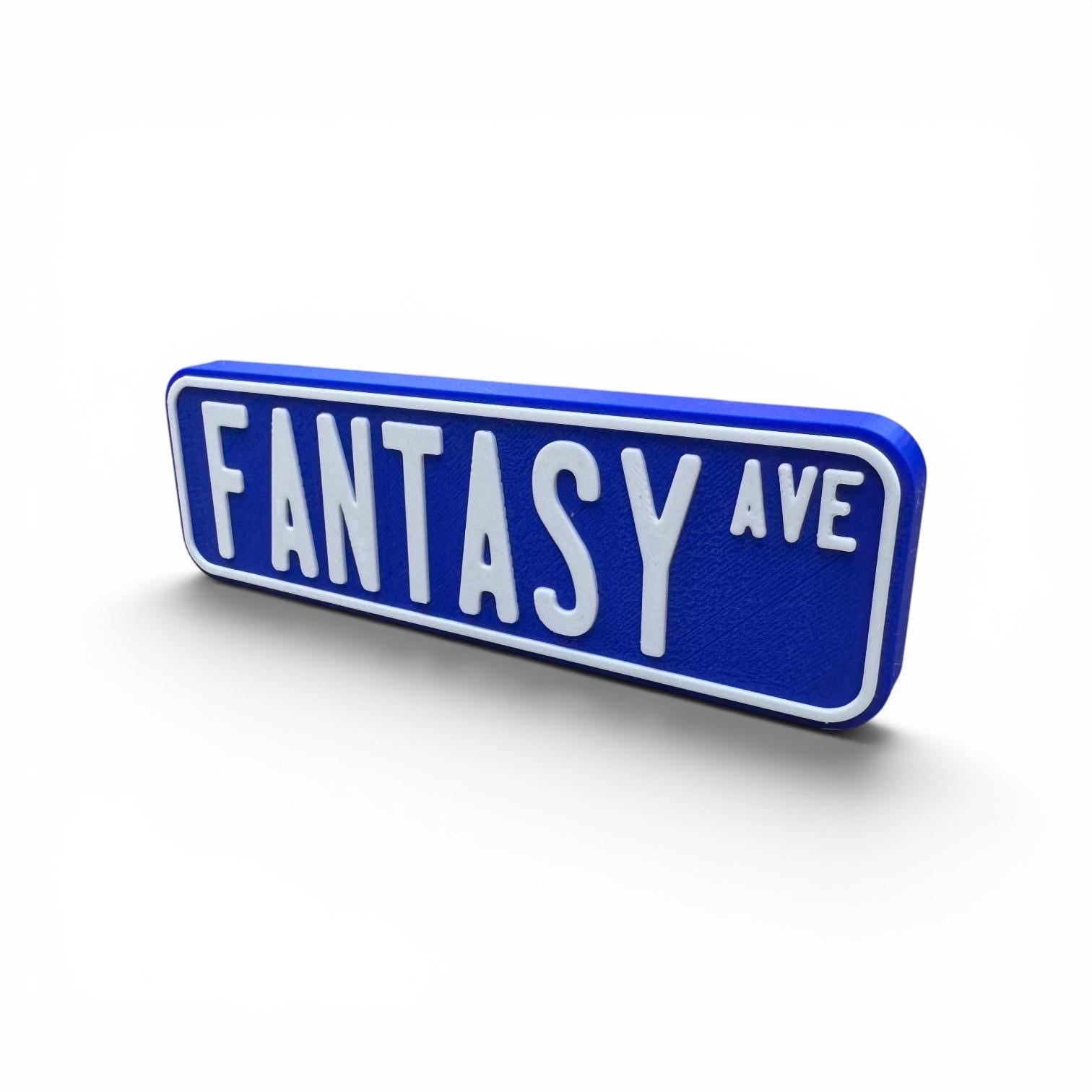 Fantasy Ave Bookshelf Decor Street Sign