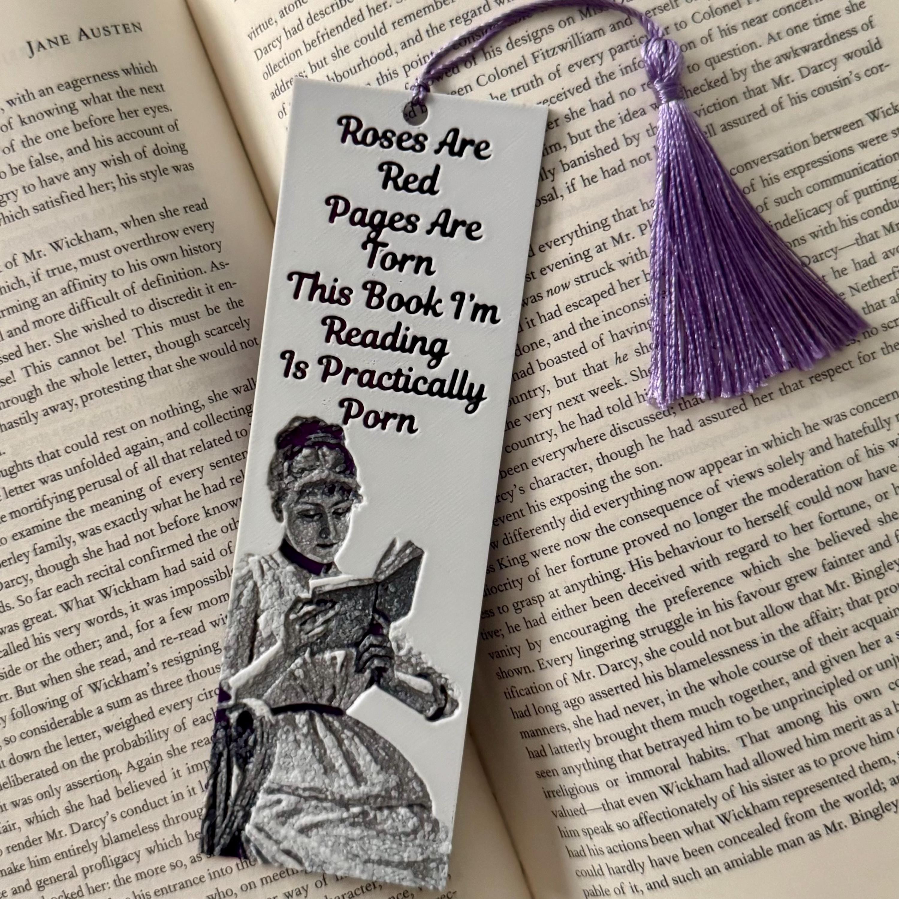 Roses Are Red, Pages Are Torn Funny Smut 3D Bookmark