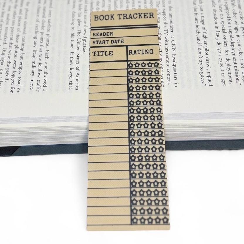 Vintage Library Card Book Tracker 3D Bookmark
