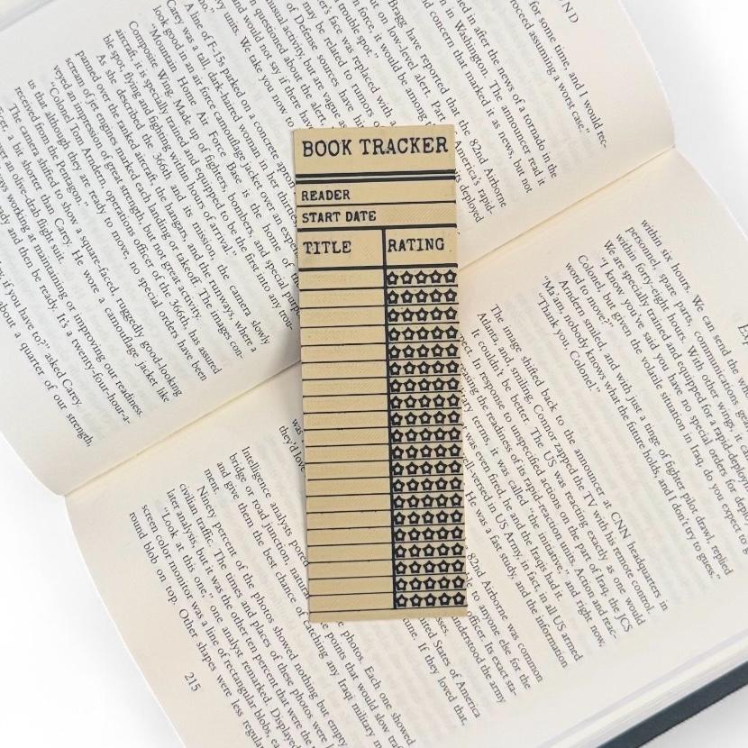 Vintage Library Card Book Tracker 3D Bookmark