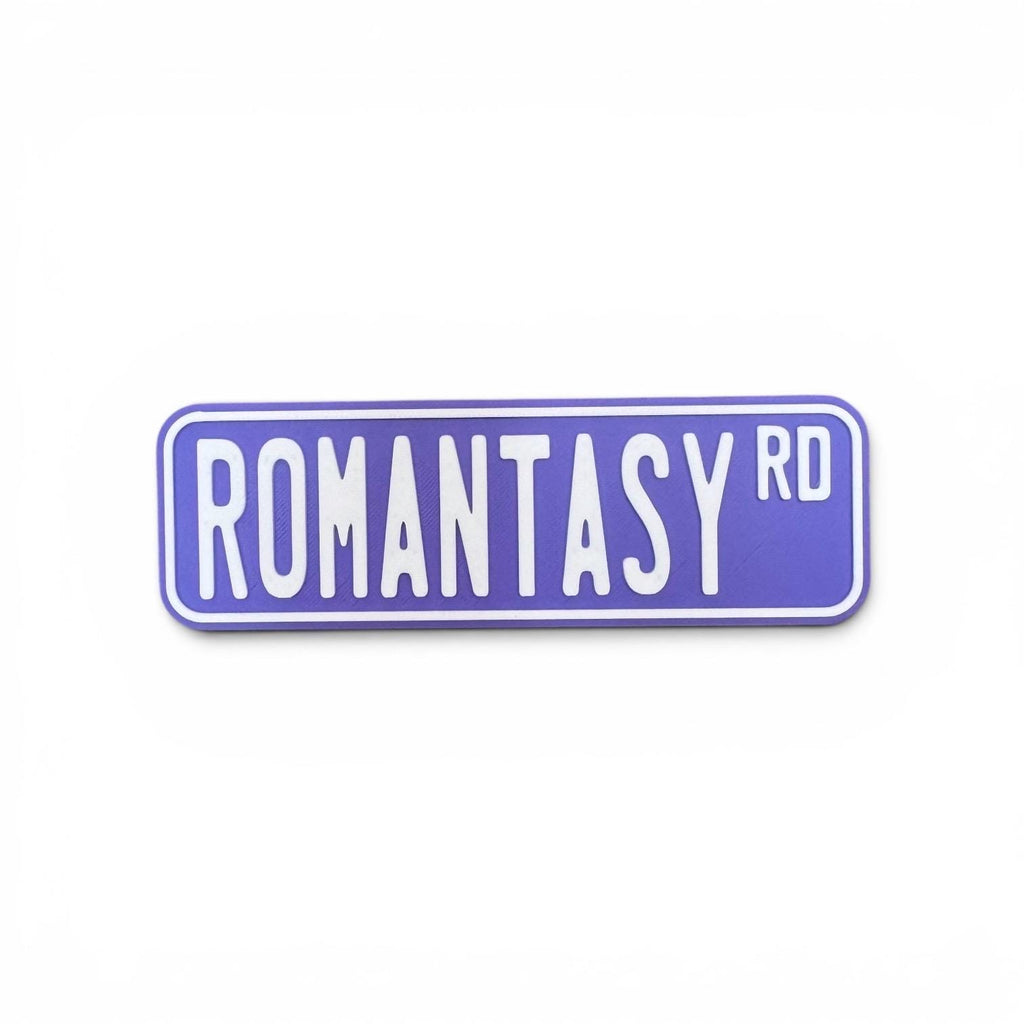 Romantasy Road Bookshelf Decor Street Sign