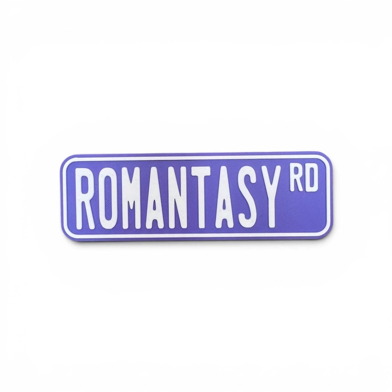 Romantasy Road Bookshelf Decor Street Sign