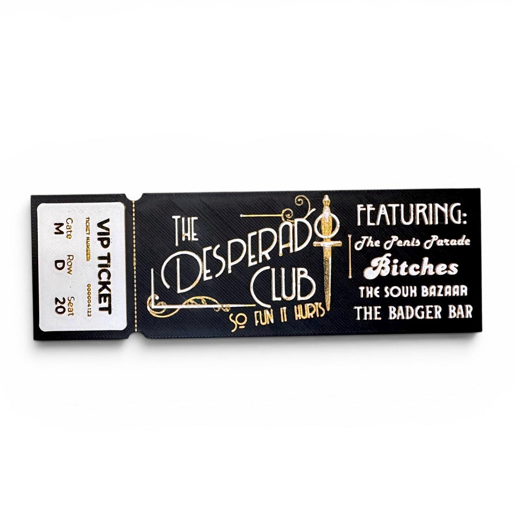 Dungeon Crawler Carl Inspired Desperado Club Ticket 3D Bookmark