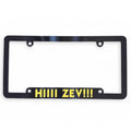 Dungeon Crawler Carl Inspired License Plate Cover Frame "HIIII ZEV!!!" Black/Yellow