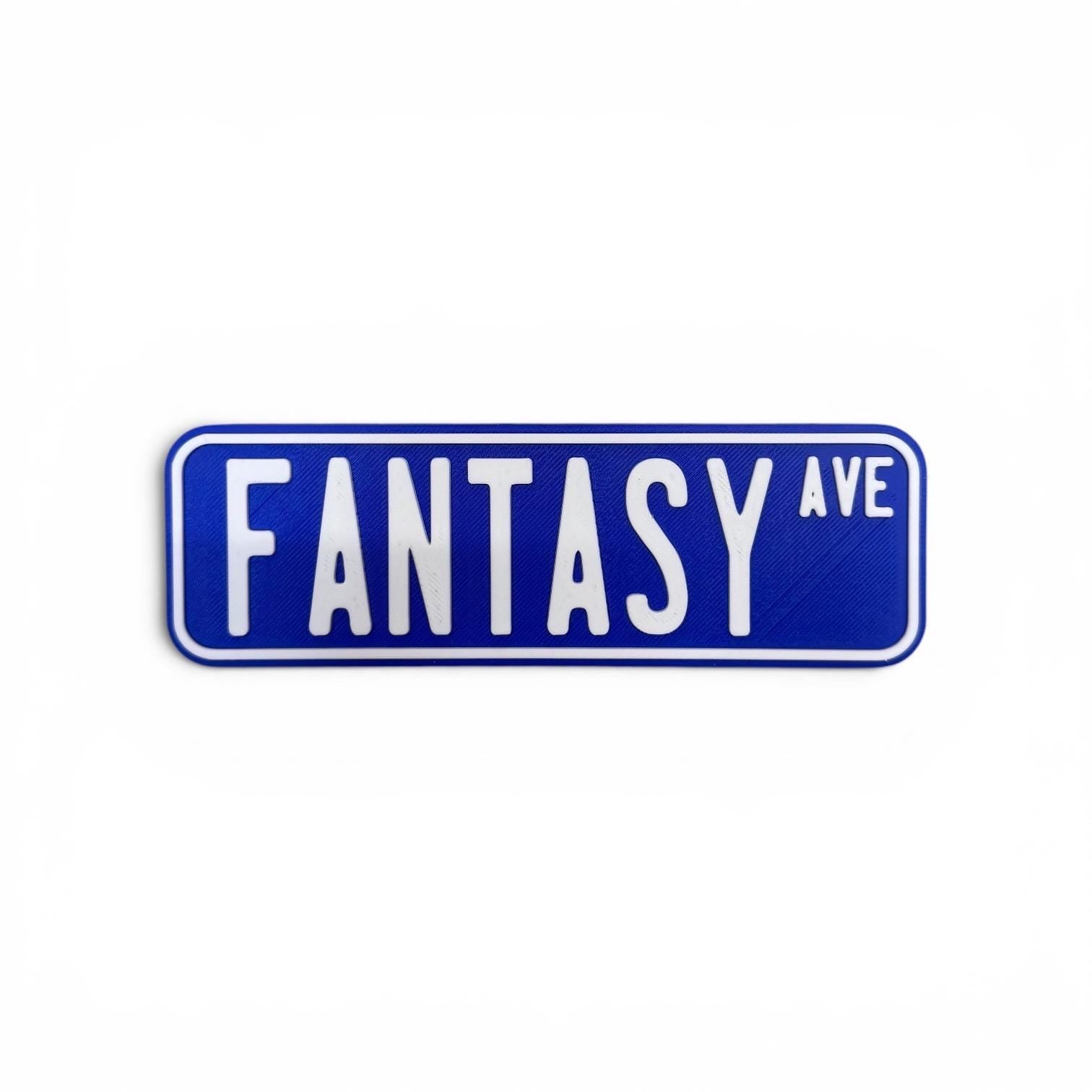 Fantasy Ave Bookshelf Decor Street Sign