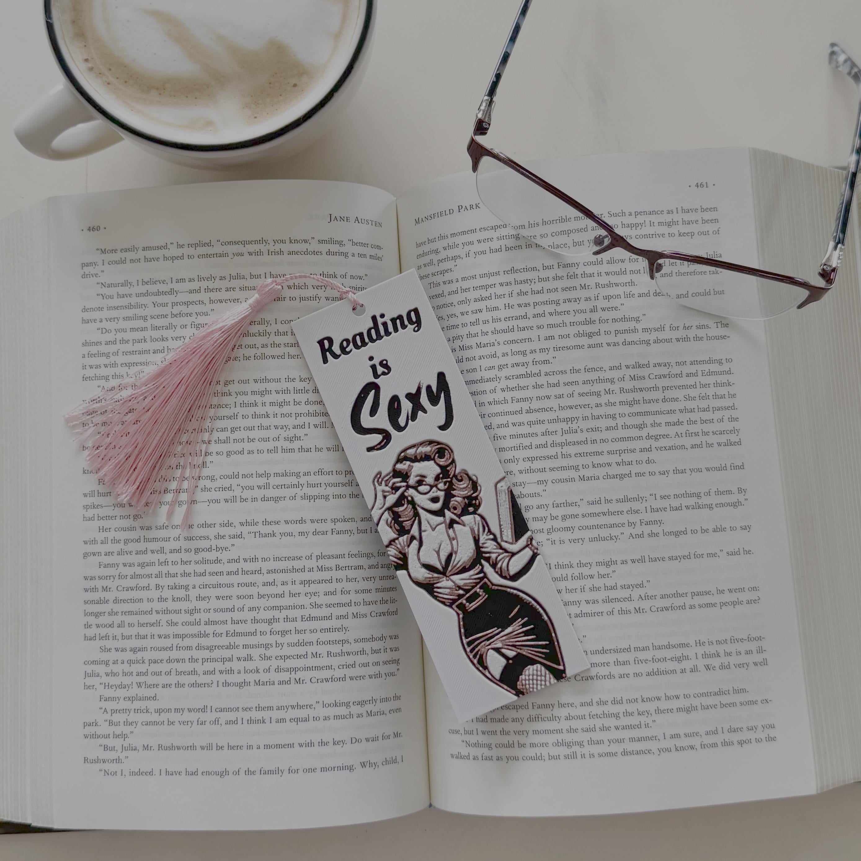 Reading Is Sexy Retro Pin-Up 3D Bookmark