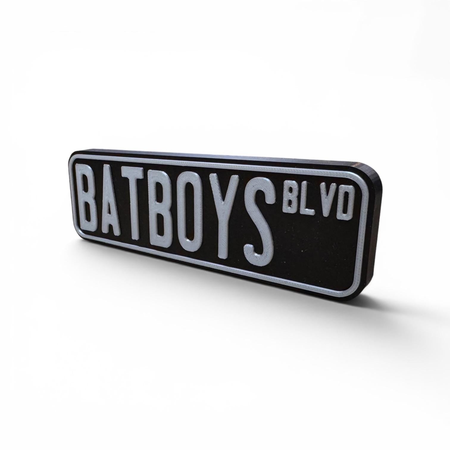 Bat Boys Blvd Bookshelf Decor Street Sign