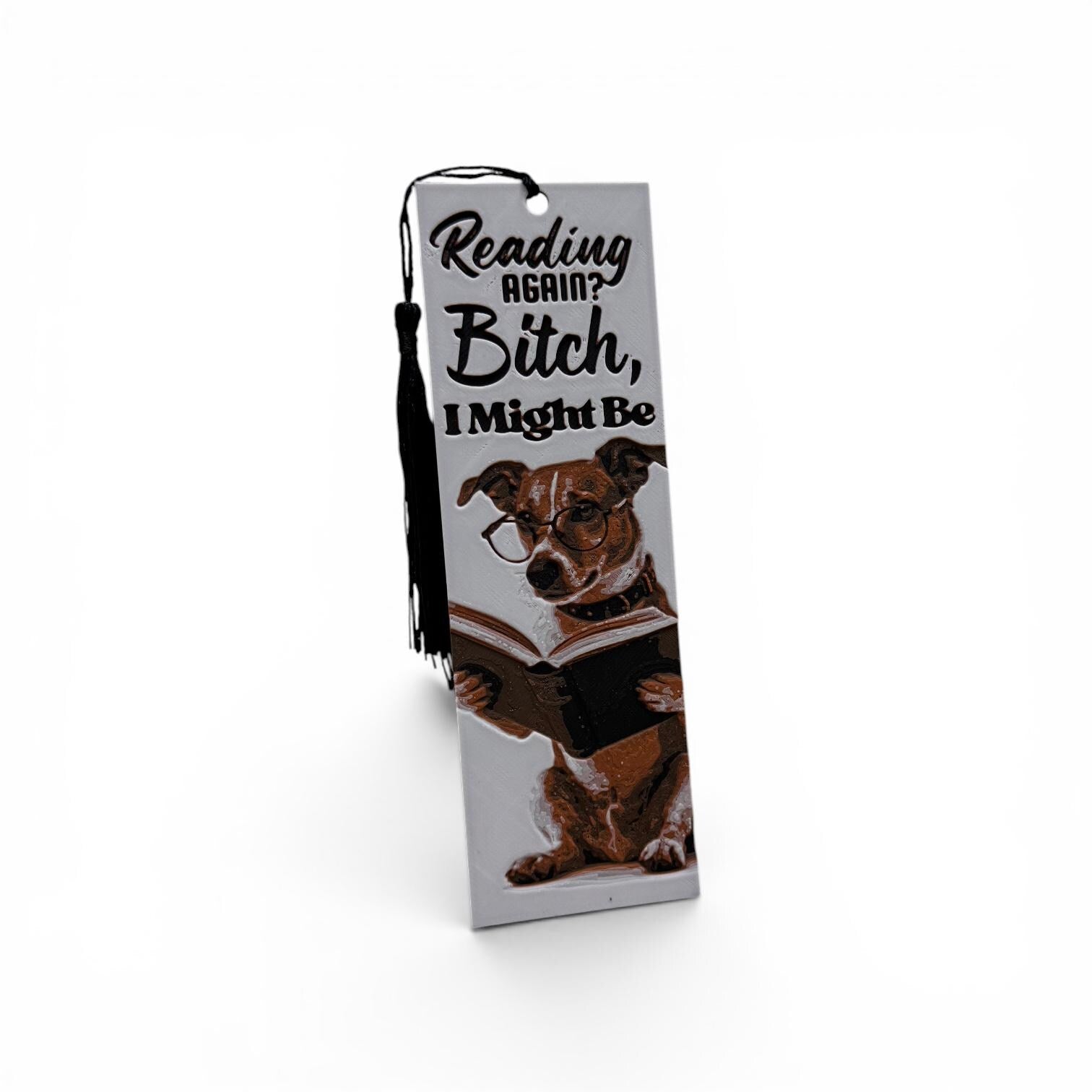 Reading Again Dog 3D Bookmark