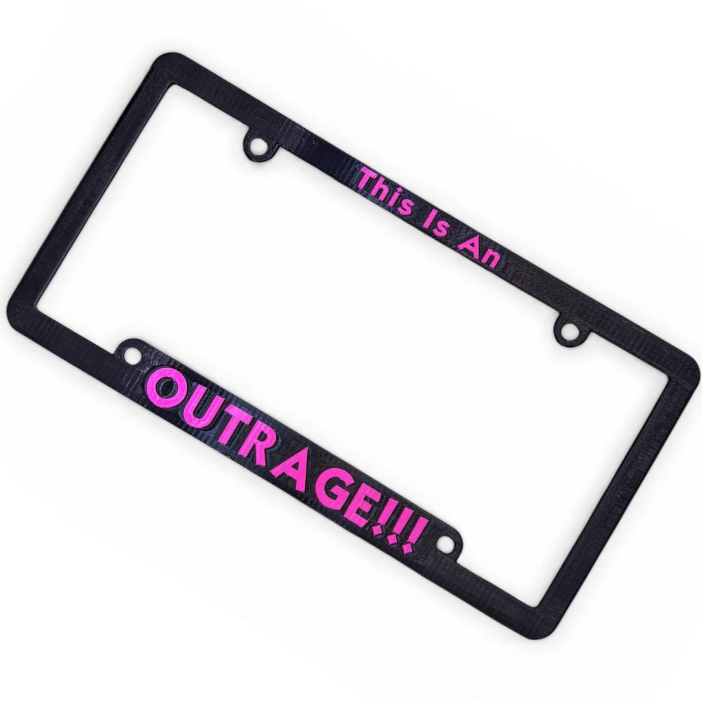 Dungeon Crawler Carl Inspired License Plate Cover Frame "This Is An OUTRAGE!!"