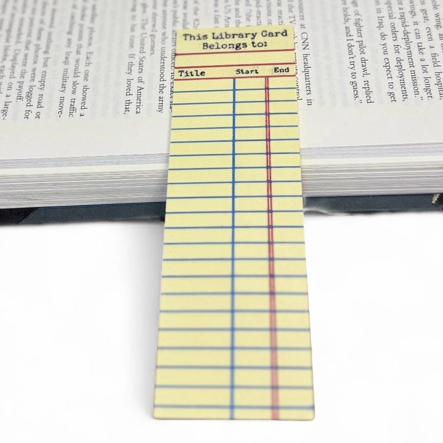 Vintage Notepad Library Card 3D Bookmark
