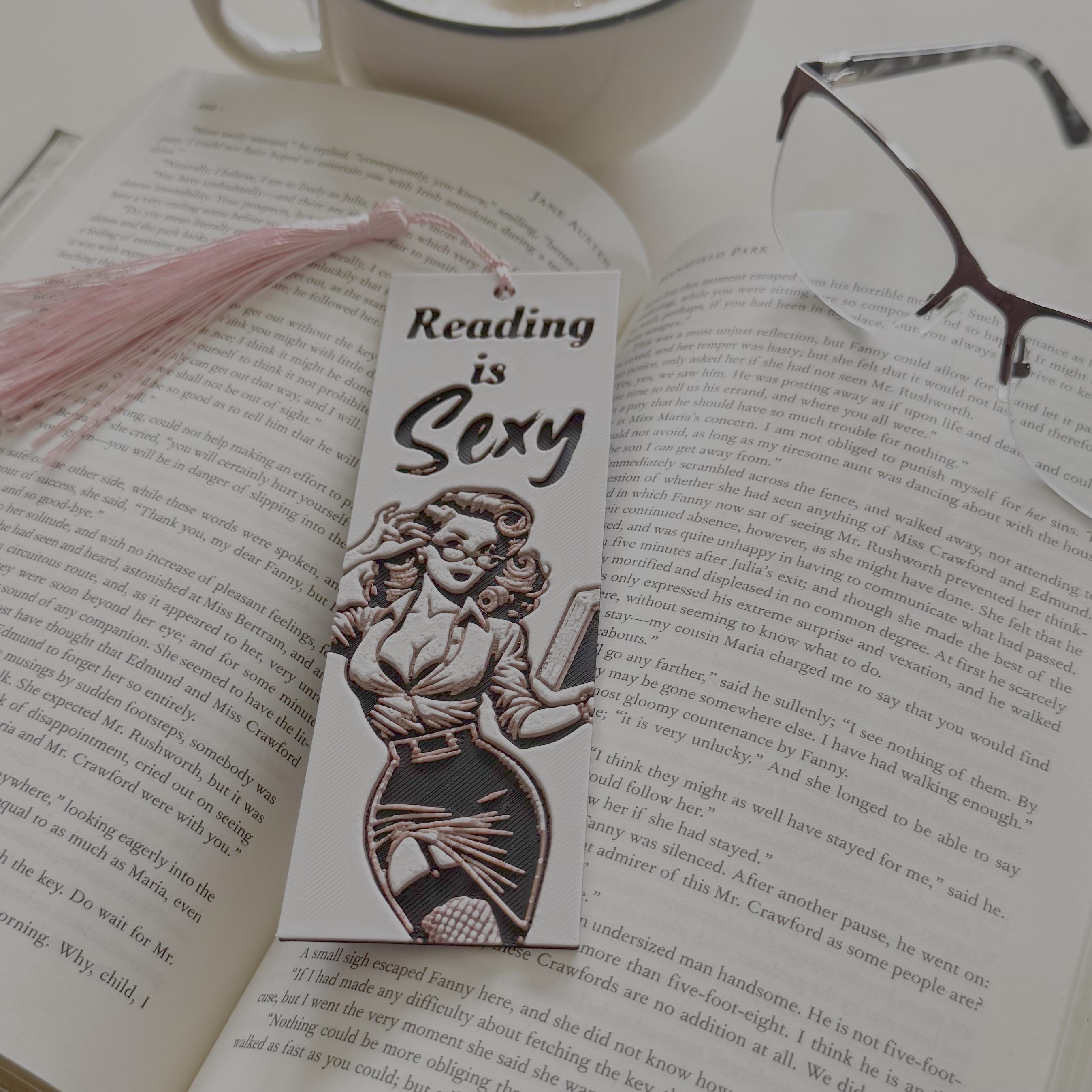 Reading Is Sexy Retro Pin-Up 3D Bookmark