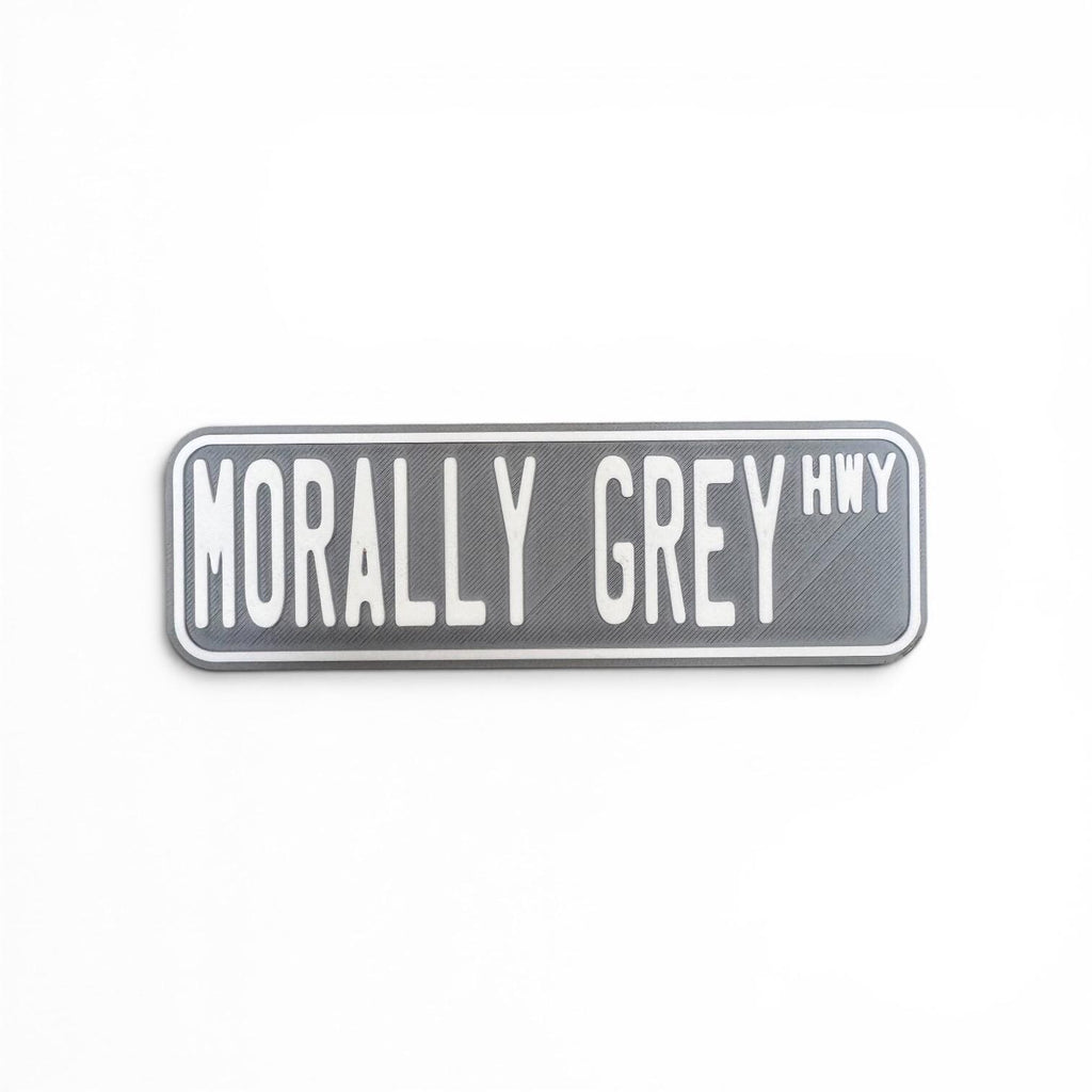 Morally Grey Hwy Bookshelf Decor Street Sign
