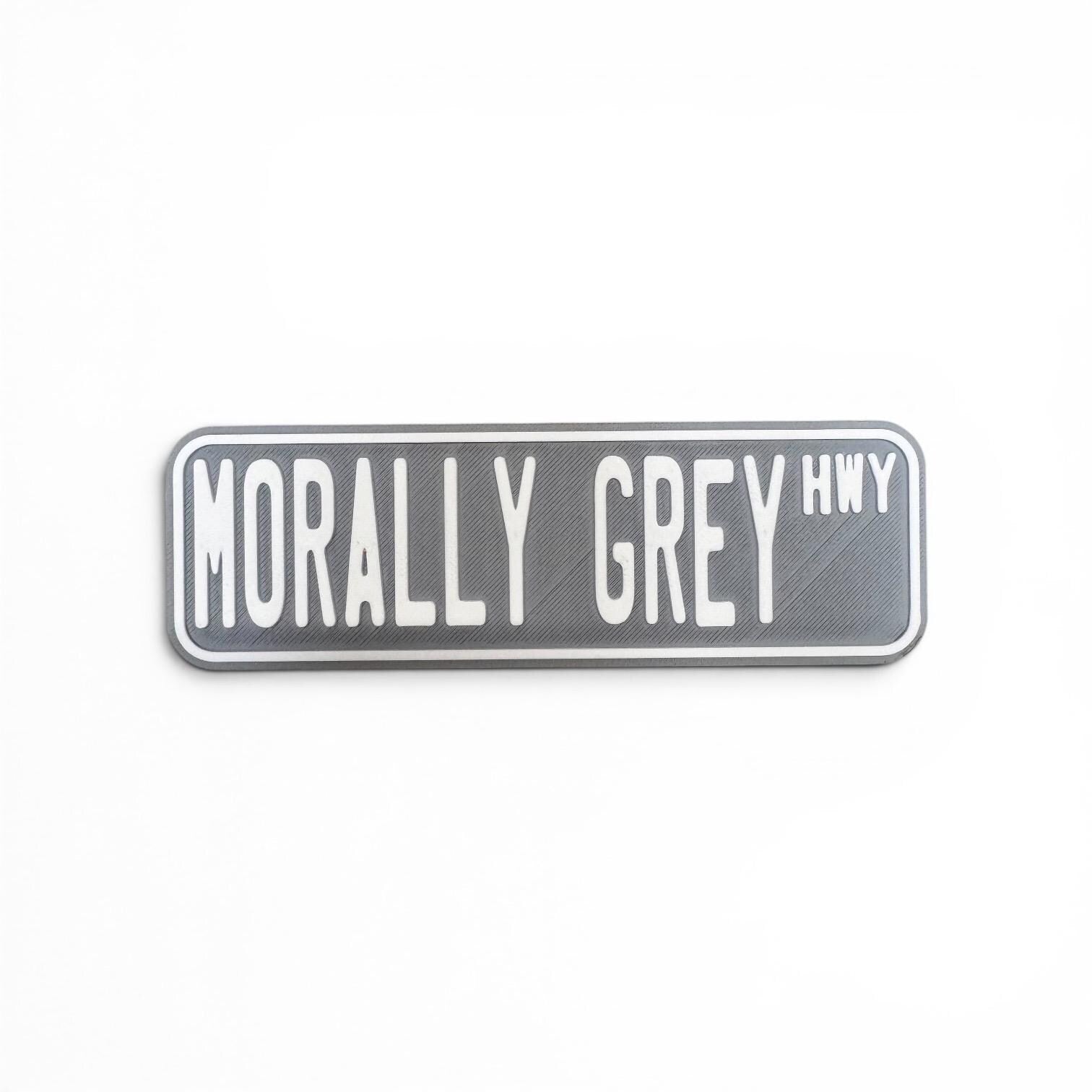 Morally Grey Hwy Bookshelf Decor Street Sign