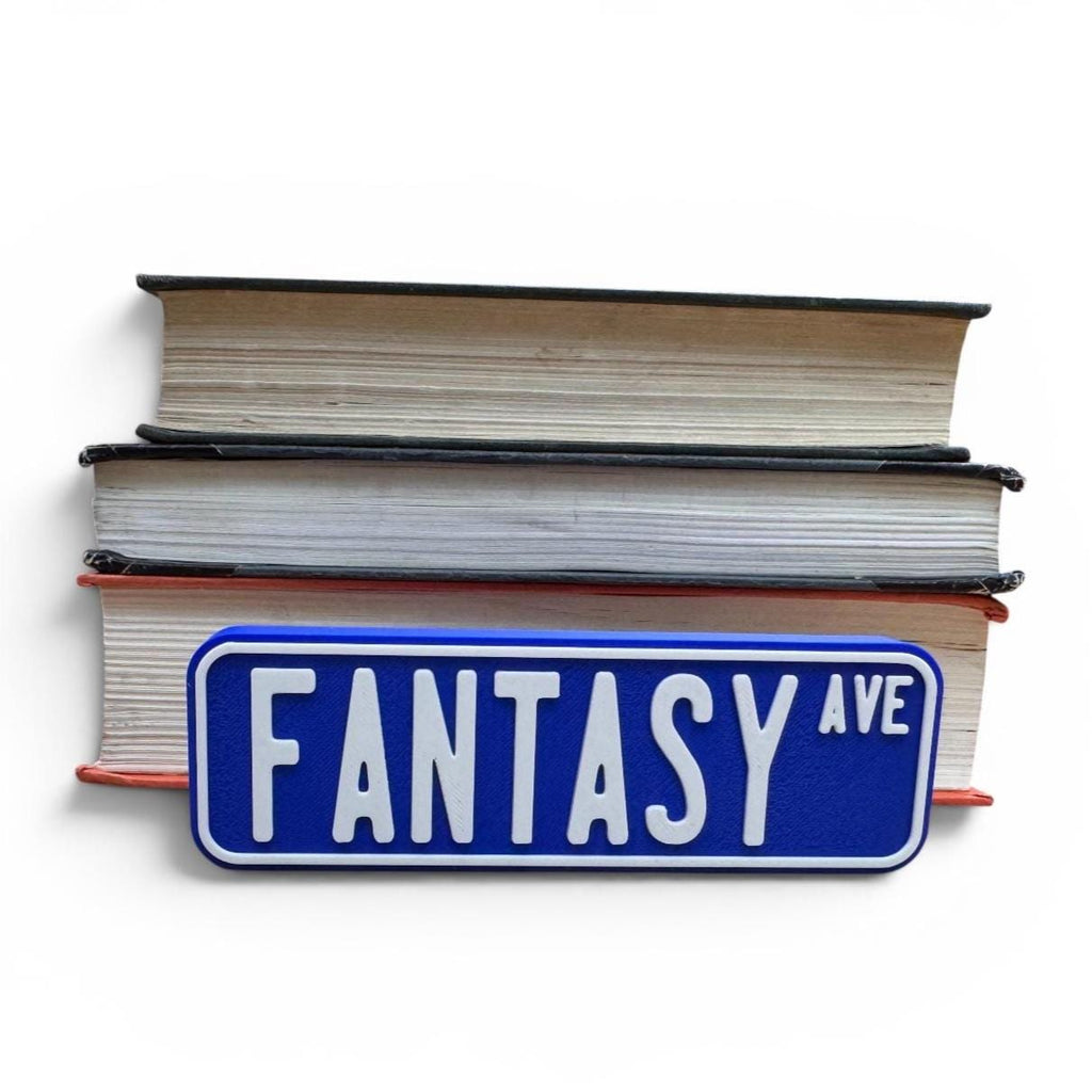 Fantasy Ave Bookshelf Decor Street Sign