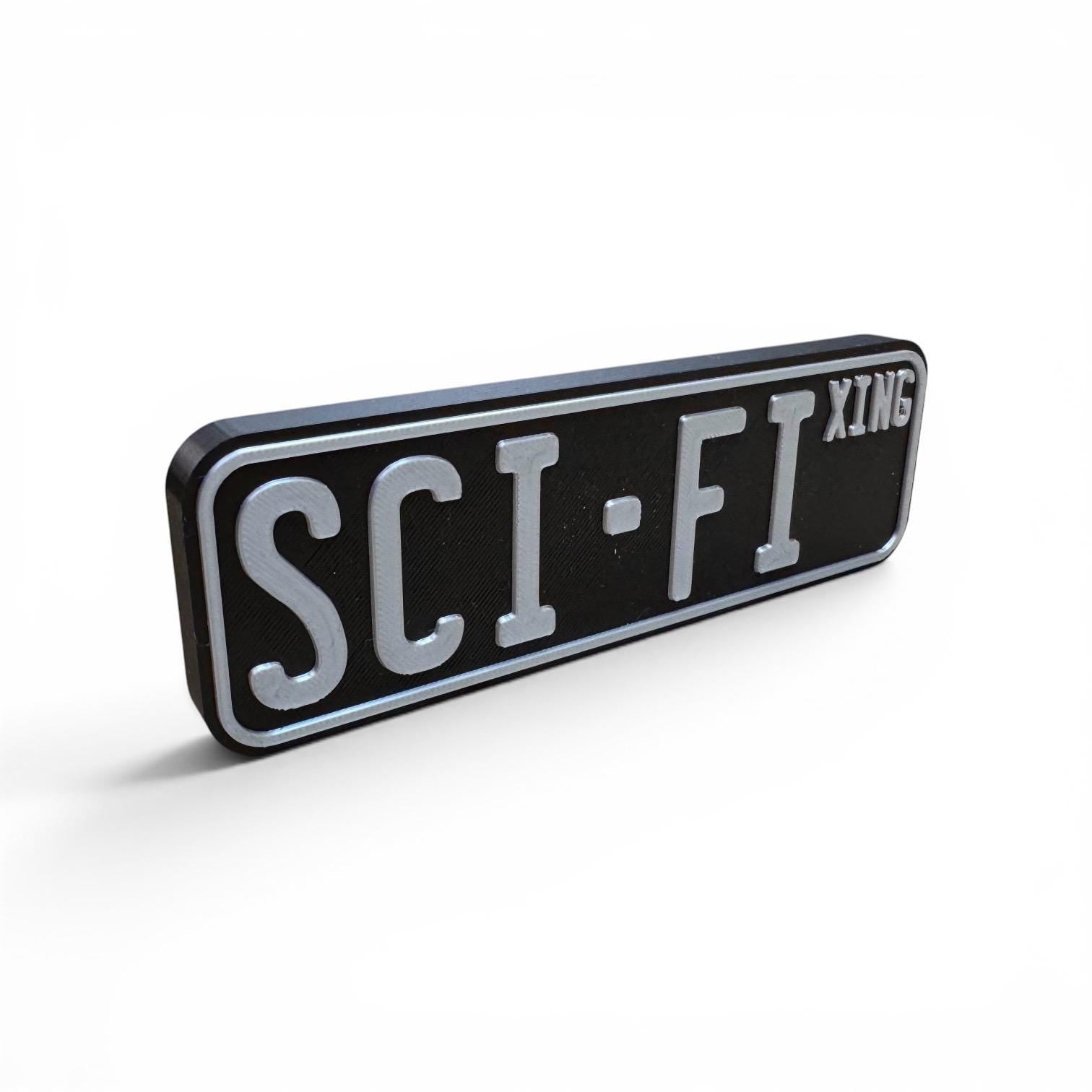 Sci-Fi Crossing Bookshelf Decor Street Sign